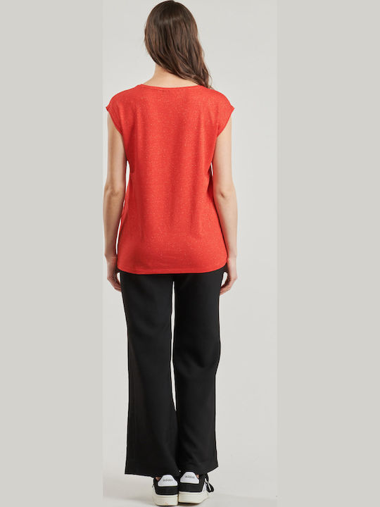 Women's T-shirt Striped Red