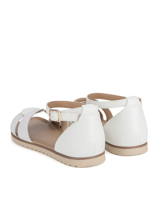 Flache Sandalen für Damen in Weiß Farbe