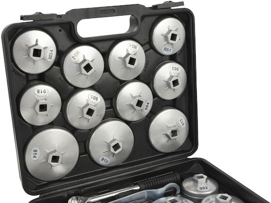Set de Capace Filtru Ulei Auto din Aluminiu cu Clichet 1/2 23 Piese