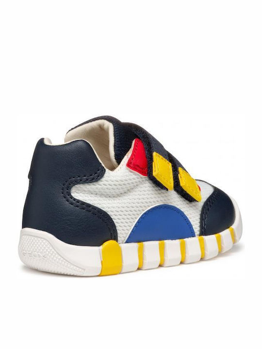 B IUPIDOO Kinder Sneakers Anatomisch mit Klettverschluss Weiß