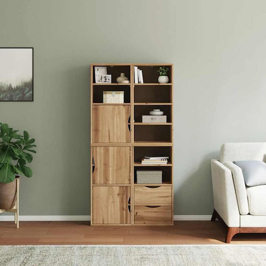 Μπουφές από Μασίφ Ξύλο με Συρτάρια Καφέ 40x24x79cm