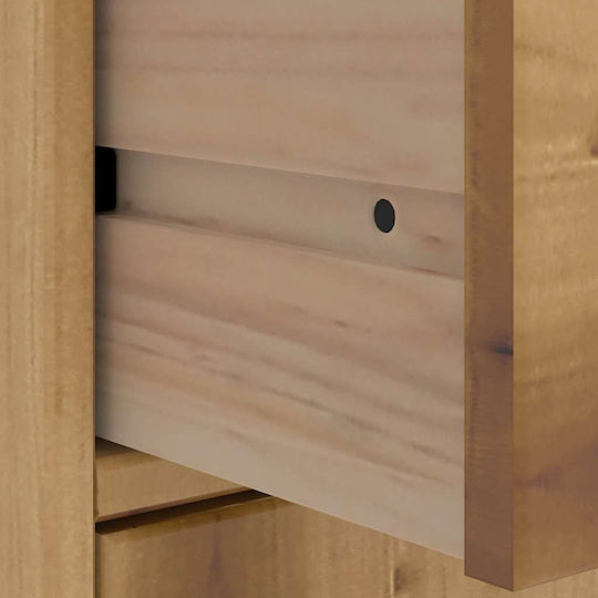 Μπουφές από Μασίφ Ξύλο με Συρτάρια Καφέ 40x24x79cm