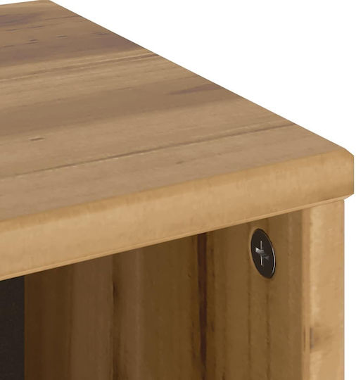 Μπουφές από Μασίφ Ξύλο με Συρτάρια Καφέ 40x24x79cm