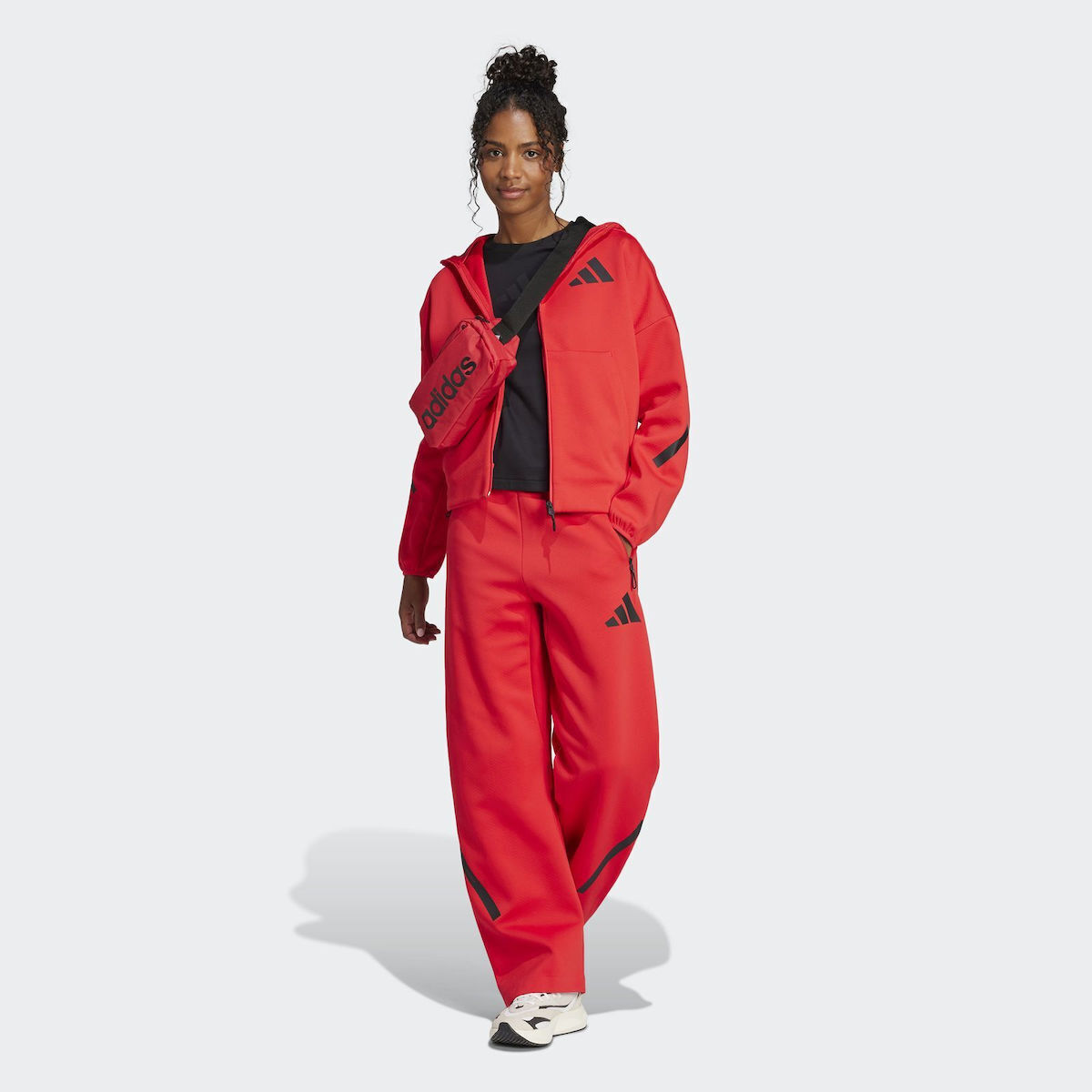 ♡n.h♡ adidas Z.N.E. Jachetă hanorac pentru femei Cu glugă Roșu JC9310