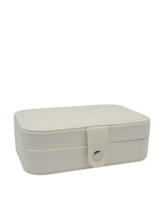 Ankor Κουτί Κοσμημάτων από Δερματίνη Λευκό 16x11x5cm
