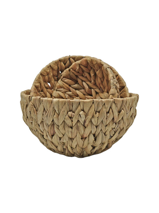 Ankor Σετ Διακοσμητικά Καλάθια Ψάθινα Μπεζ 28x28x14εκ. 3τμχ
