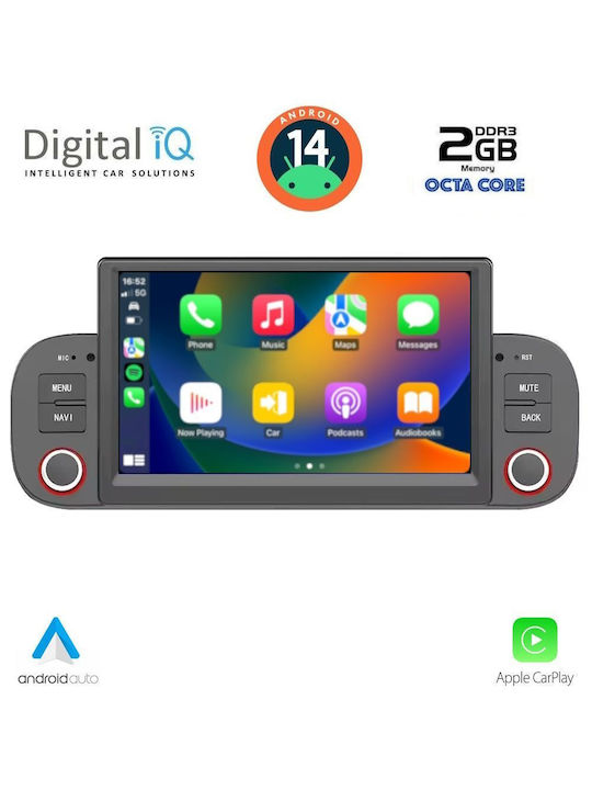 Digital IQ Sistem Audio Auto pentru Fiat Panda 2012-2021 (Bluetooth/USB/AUX/WiFi/GPS/Apple-Carplay/Android-Auto) cu Ecran Tactil 7"