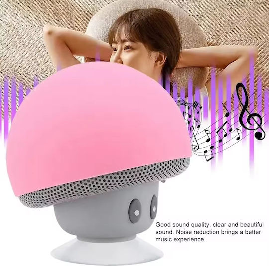 Mushroom shaped Ηχείο Bluetooth 3W με Διάρκεια Μπαταρίας έως 2.5 ώρες Ροζ