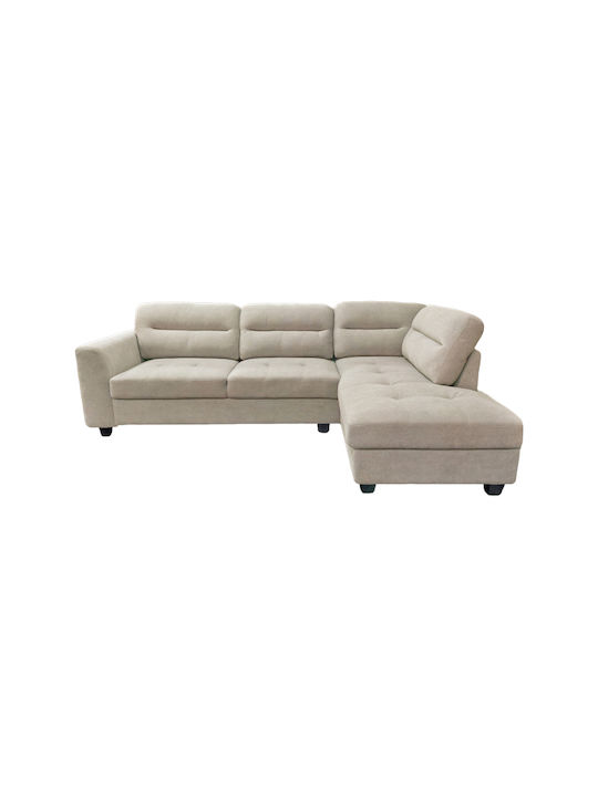 Camile Corner Couch with Left Corner Beige 270x174x95cm