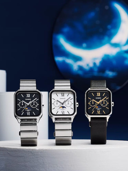 Casio Herrenuhr Chronograph Batterie mit Silber Metallarmband