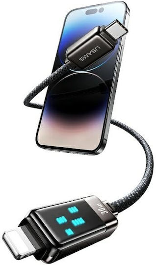 Usams USB-C to Lightning Cable 30W Black 1.2m SJ743USB02