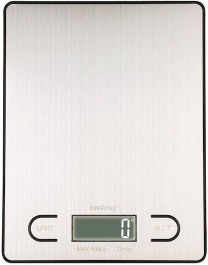 KING Hoff Ψηφιακή Ζυγαριά Κουζίνας έως 5kg Ασημί