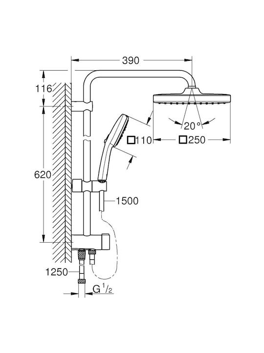 Grohe 73.6см Черен