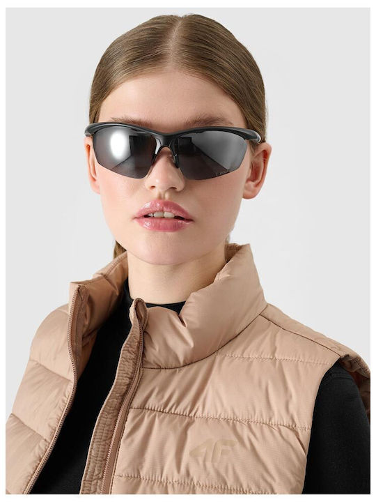 Short Women's Sleeveless Puffer Jacket for Winter Beige