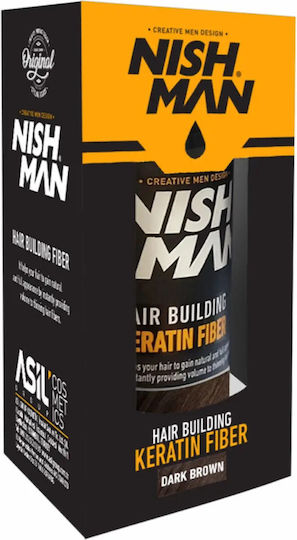 NISHMAN Hair Building Fibers with Keratin Hair Building Dark Brown 21gr