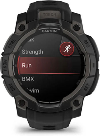 Garmin Instinct 3 AMOLED Aluminium 45mm Waterproof Smartwatch with Heart Rate Monitor (Black with Black Band)