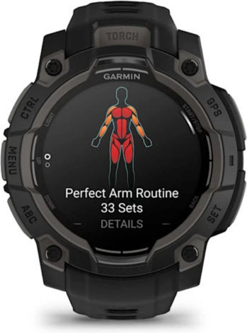 Garmin Instinct 3 AMOLED Aluminium 45mm Waterproof Smartwatch with Heart Rate Monitor (Black with Black Band)