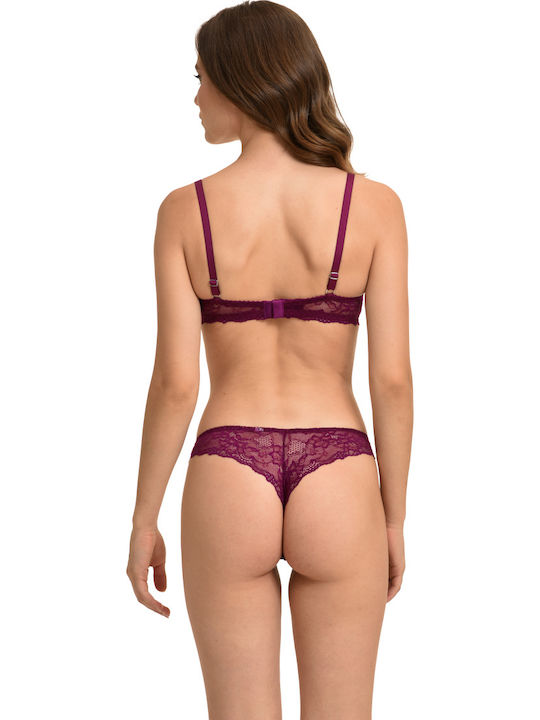 Miss Rosy Комплект Дамско Бельо Сутиени с Бразилско BORDEAUX