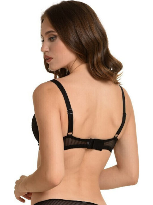 Miss Rosy Underwear Set with Bra & Slip Black