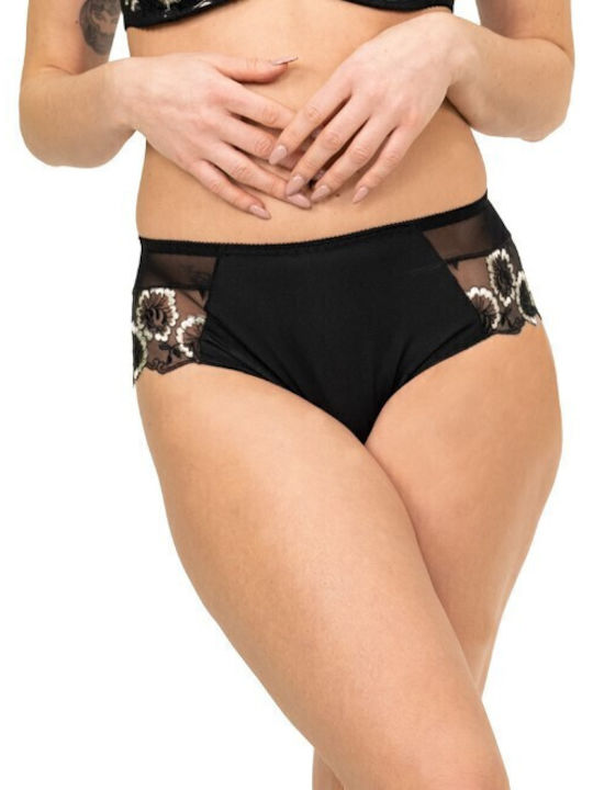 Miss Rosy Δαντελένιο Σετ Εσωρούχων Σουτιέν με Boxer Μαύρο