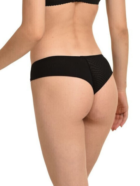 Miss Rosy Lace Underwear Set with Bra & Brazil Black