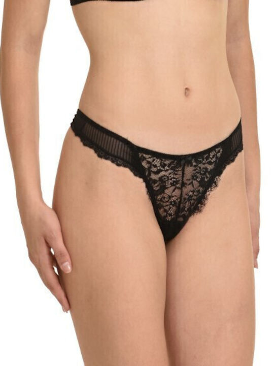 Miss Rosy Underwear Set with Bra & String Black