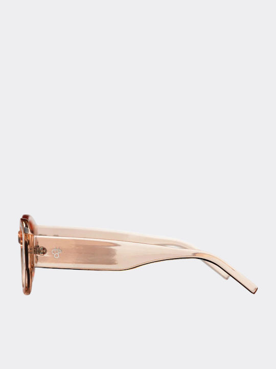Chpo Women's Sunglasses with Pink Plastic Frame and Beige Lens CHPO16135AB