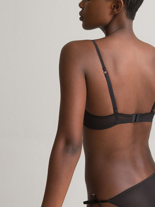 Triangle Triangle Bra without Padding Black