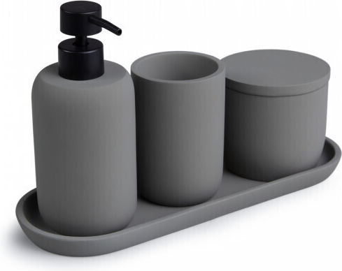 Lifa-Living Set Accesorii Baie Plastic Gri 4buc