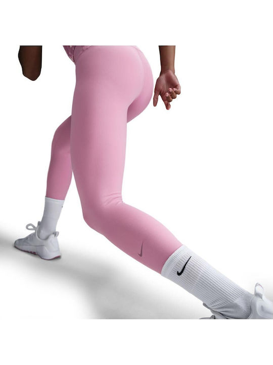 Dri-Fit One Training Γυναικείο Cropped Κολάν Ψηλόμεσο Ροζ