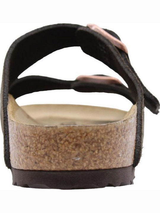 Arizona Leder Flache Sandalen für Damen Anatomisch in Braun Farbe