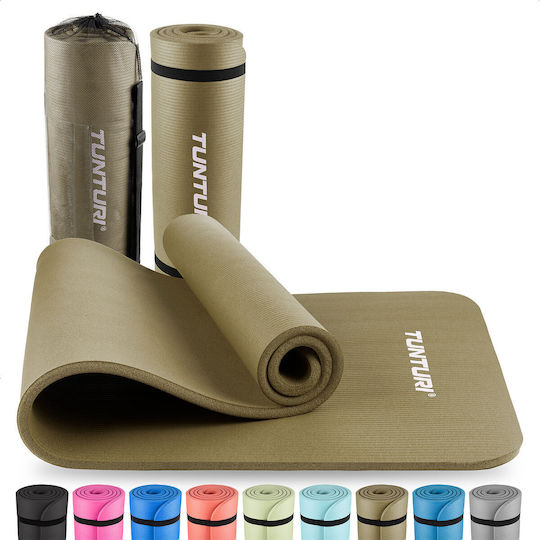 Tunturi Covor de exerciții fizice Pilates Verde cu curea de transport (180x60x1.5cm)