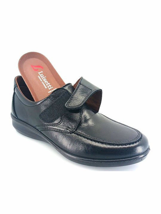 Leder Damen Mokassins in Schwarz Farbe