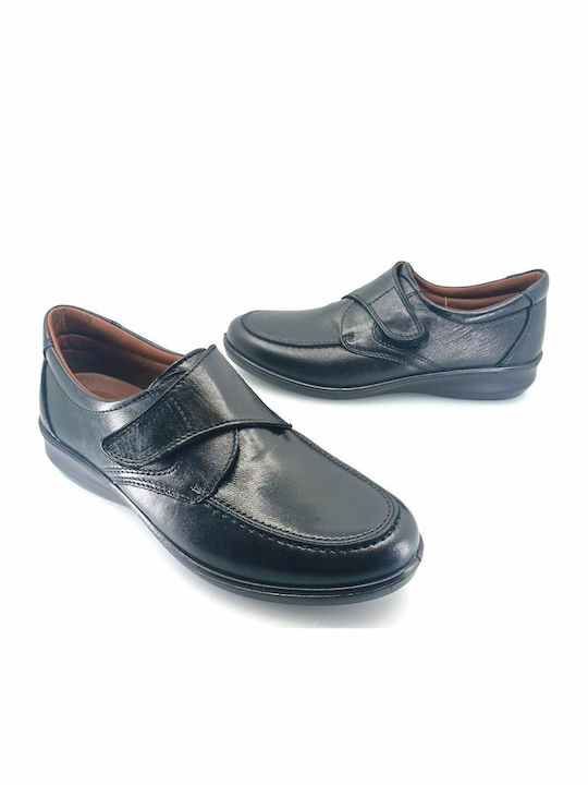 Leder Damen Mokassins in Schwarz Farbe