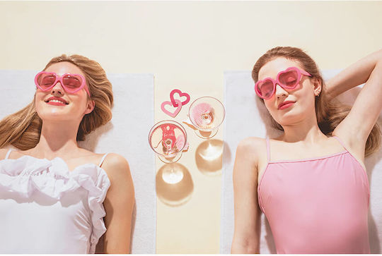 Pink Heart Plastic Glasses