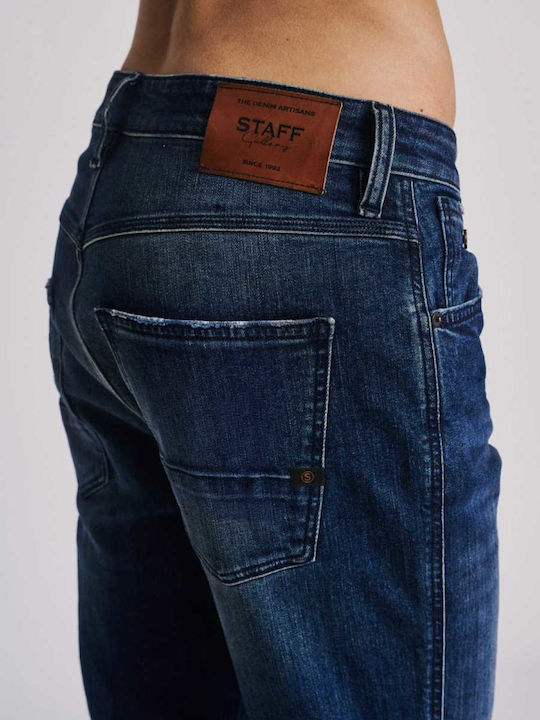 Sapphire Ανδρικό Παντελόνι Τζιν με Slim Tapered Εφαρμογή Μπλε