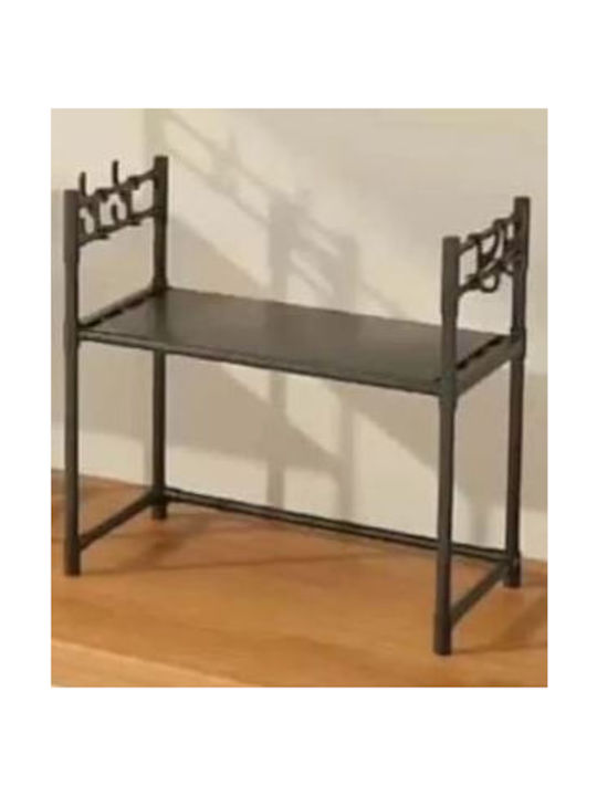 Βάση για Φούρνο Μικροκυμάτων Μεταλλική 56x33x50εκ. Μαύρη