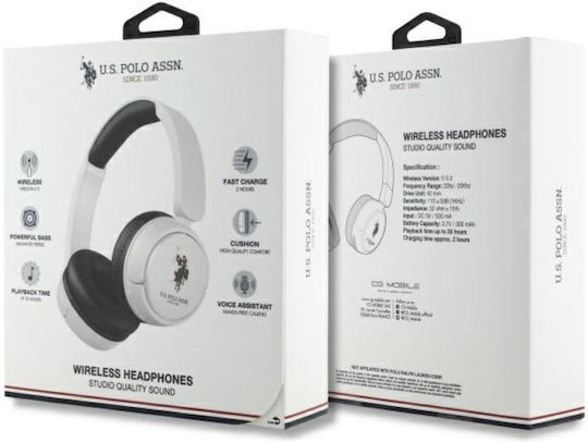 U.S. Polo Assn. Fără fir / Cu fir On Ear Căști cu 30 ore de Funcționare Albe