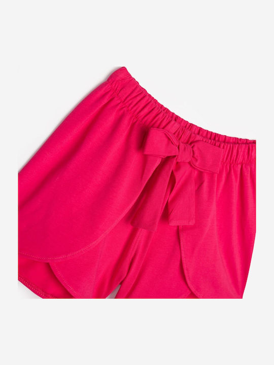 Funky Set De Îmbrăcăminte Pentru Copii Cu Pantaloni Scurți Alb Și Fucsia 2 Bucăți