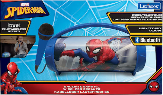 Lexibook Karaoke-Lautsprecher mit Kabelgebundenem Mikrofon Spider-Man BTP585SPZ Blau