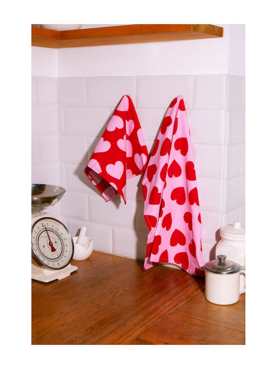 DOIY Handtuch in Rot Farbe 50x50cm