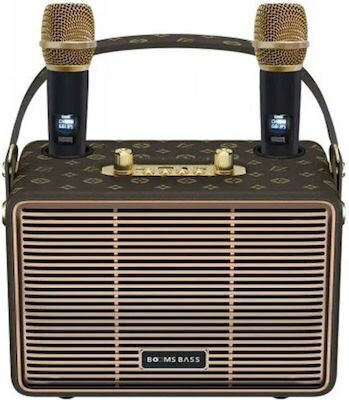Karaoke-Lautsprecher mit Kabellosen Mikrofonen HJ-4202+.BRO Braun