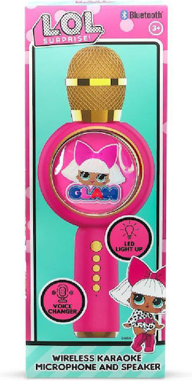 OTL Μικρόφωνο Karaoke Ασύρματο LOL Surprise ! GLAM PopSing LED LOL262 Ροζ
