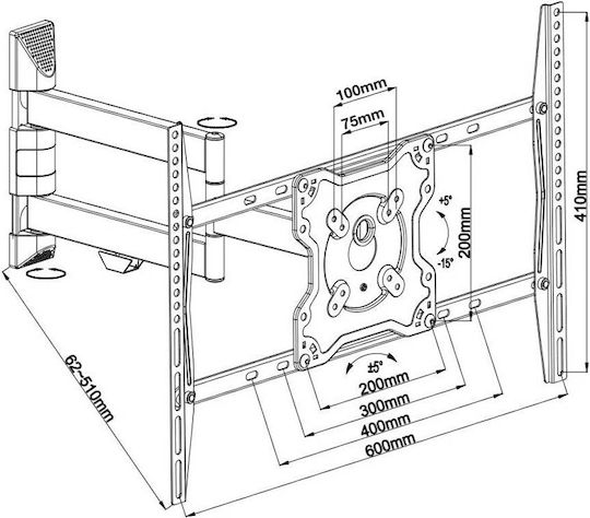 Neomounts FPMA-W460BLACK Wall TV Mount up to 70" and 40kg Black