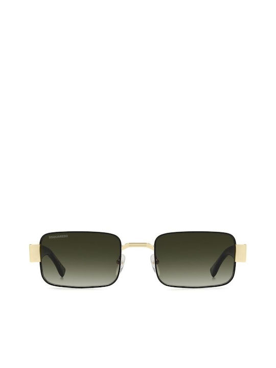 Dsquared2 Men's Sunglasses with Gold Metal Frame and Green Gradient Lens D2 0156/S 0NZ/9K