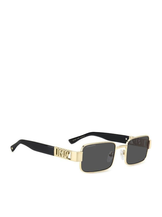 Dsquared2 Men's Sunglasses with Gold Metal Frame and Gray Lens D2 0156/S 000/IR