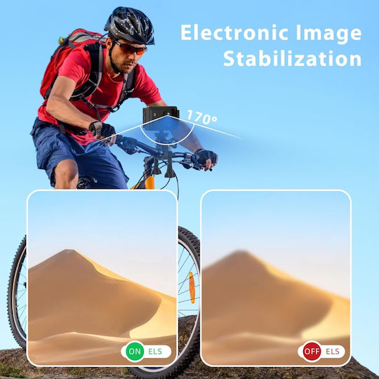 Action Camera 4K Ultra HD Underwater (with Case) with Screen and Wi-Fi Gray