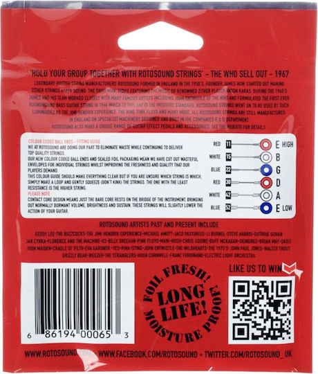 Rotosound Sb11 Super Bronze Einstellen Bronze Akustikgitarrensaiten 11 - 52