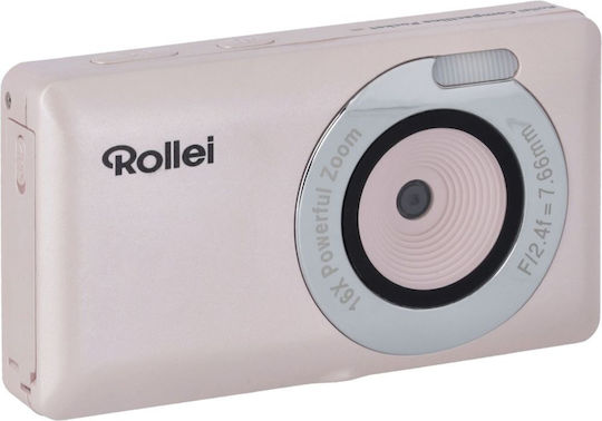 Rollei Compactline Pocket Compact Φωτογραφική Μηχανή 50MP με Οθόνη 2.4" και Ανάλυση Video 2688 x 1520 pixels Ροζ