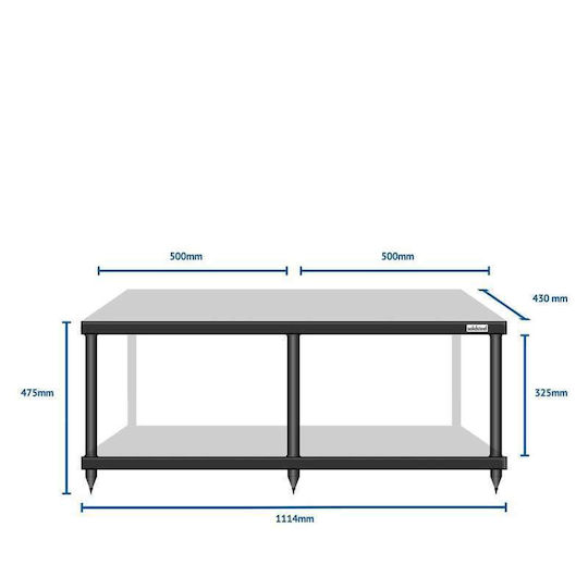Solidsteel S4-2 Rack 2 Nivele Negru 111.4x47.5x43cm